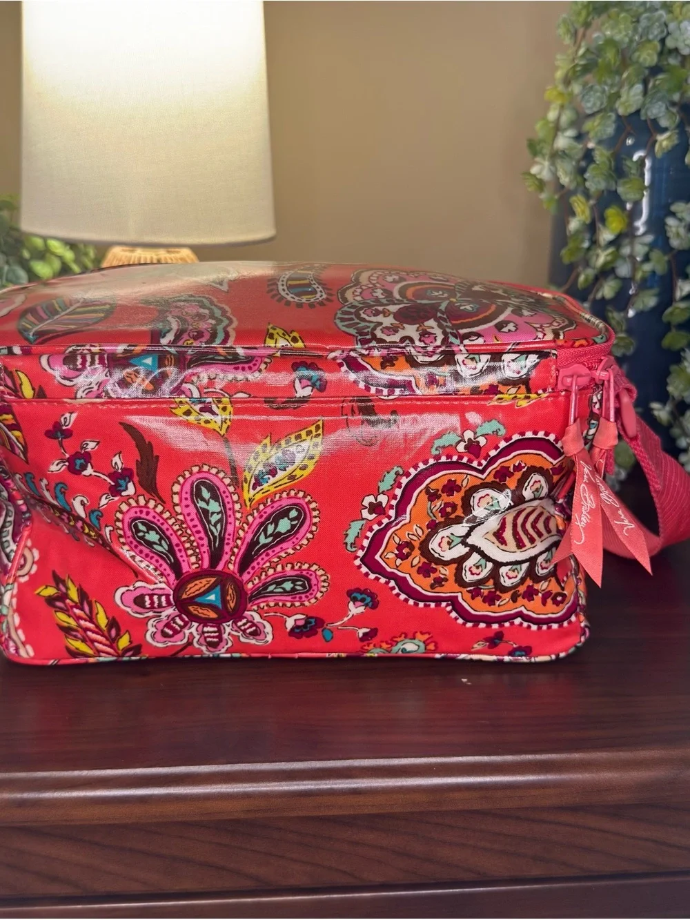 Vera Bradley Call Me Coral Mini Cooler Insulated Lunch Bag Vinyl Retired Pattern